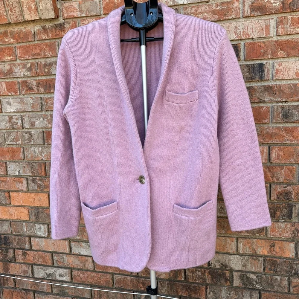 J.Crew Cocoon Merino Wool Blend Cardigan Blazer In Dried Violet Size XS